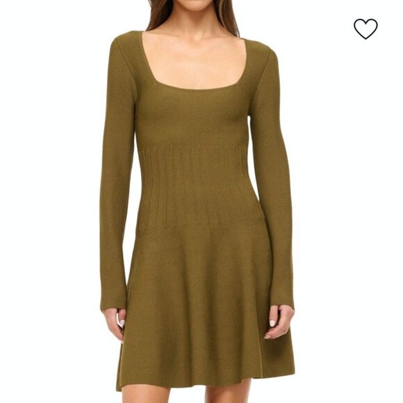 STAUD Olive Green Mini Dress - Picture 2 of 10